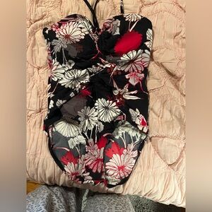 Speedo Gray and Red Swimsuit